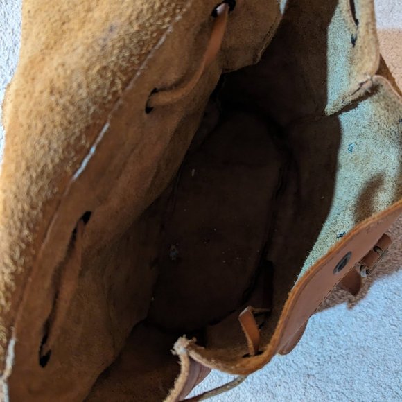 LEATHER BACKPACK - Leather Rucksack from 100 % Full Grain Medium Brown Leather